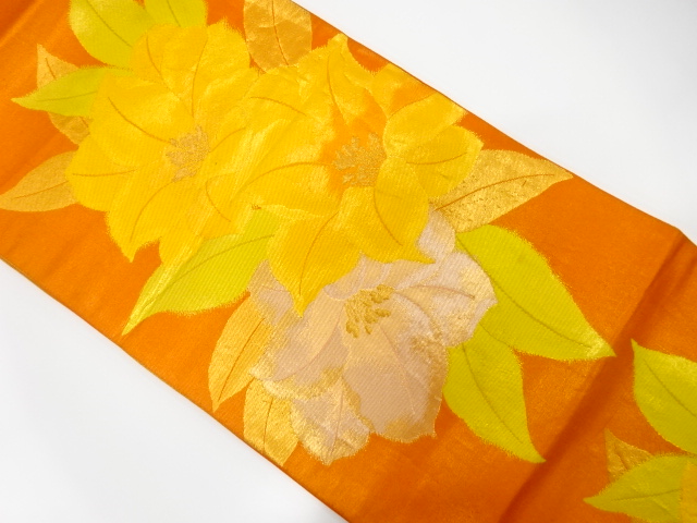 花模様織出し袋帯